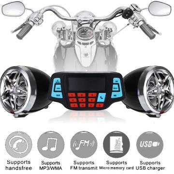 12V Motorcycle Audio Portable Stereo Bluetooth Speakers Music Player With Display ATV Alarm FM Radio Tuner Motorcycle Horn