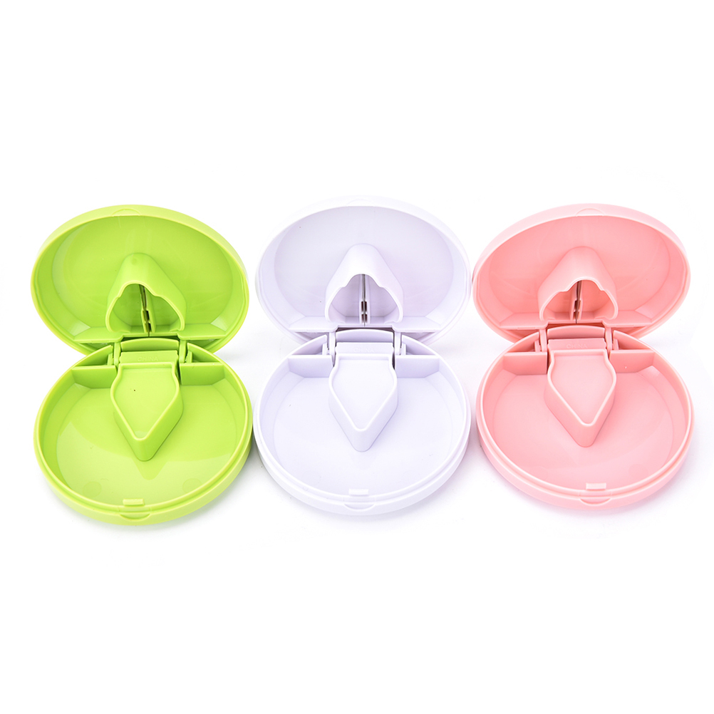 New PP Material Portable Organizer For Medicine Splitter Hold Storage Box Pill Tablet Pill Cutter Divider 1PC 3 Colors