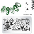 6x12cm Rectangle Nail Art Christmas Printing Mold Steel Plate Nail Printing Tool Snowflake Nail Decoration Accessories