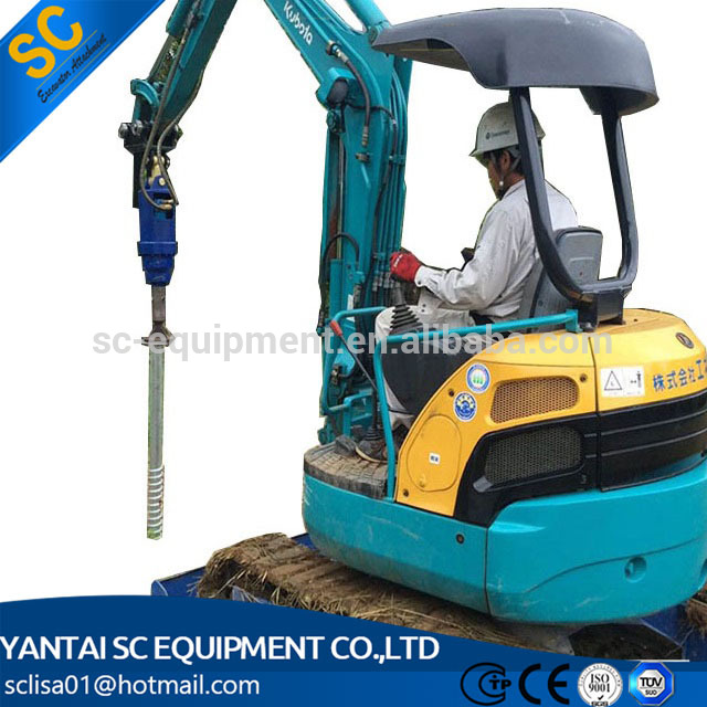 mini excavator fence post pile driver SC4500 for photovoltaic mounting system
