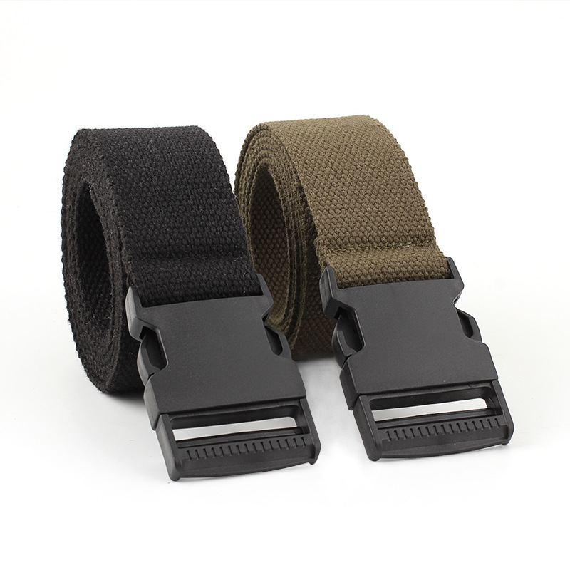 Black Canvas Belt For Women Belts Cummerbunds Casual 2019 Waistband 135cm Waist Belt With Plastic Buckle Streetwear