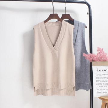 2020 Autumn Winter Korean Women Knitted Sweater Sleeveless Women Casual Vest Ladies V-Neck Pullover Tank Tops Waistcoat JW9747