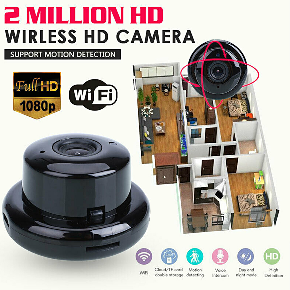Mini Wifi 1080P HD IP Camera Wireless CCTV Infrared Night Vision Motion Detection 2-Way Audio Motion Tracker Home Security