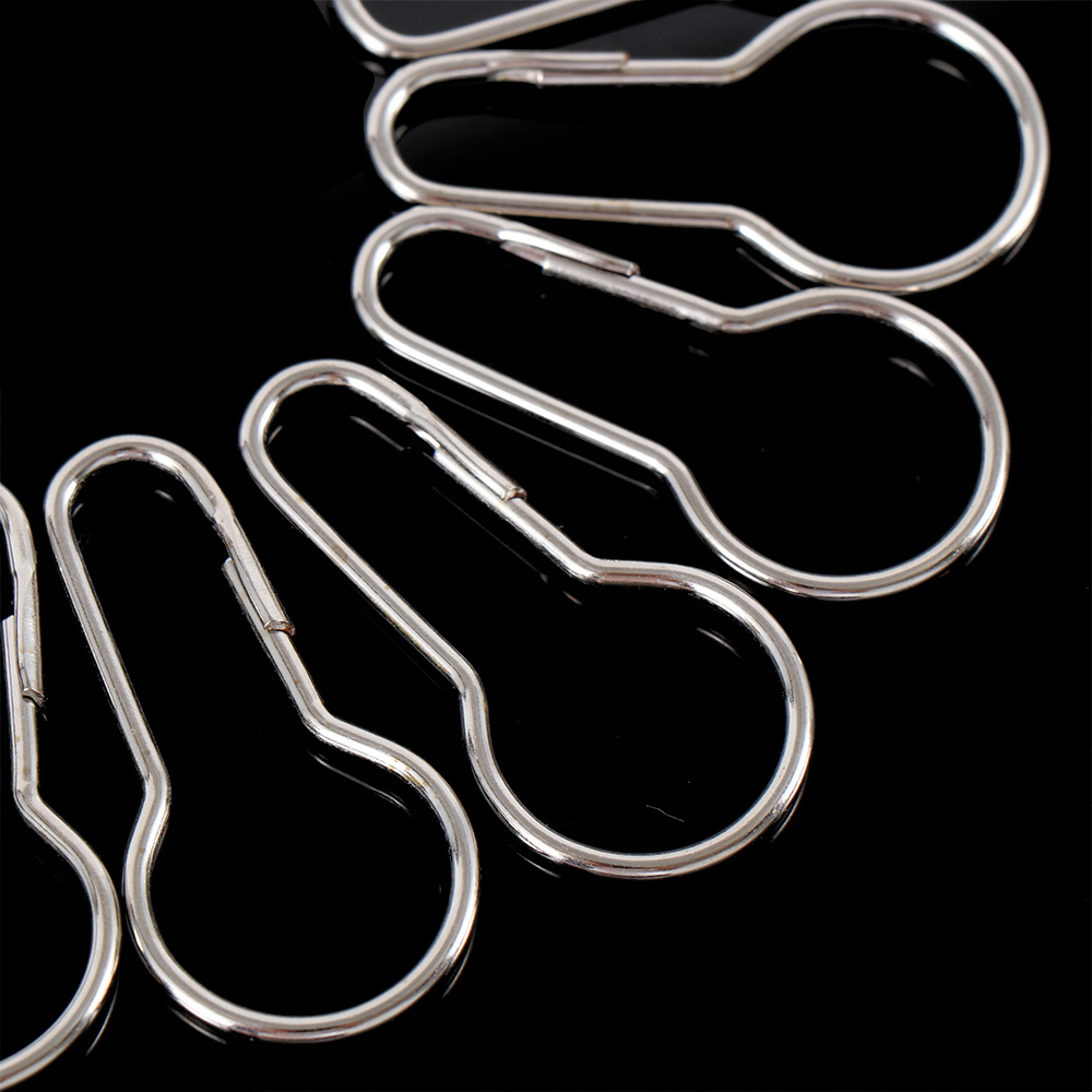 50Pcs Shower Curtain Hooks Glide Roller Rustproof Stainless Steel Rings With Clips Polished Chrome for Bathroom Rods Curtains