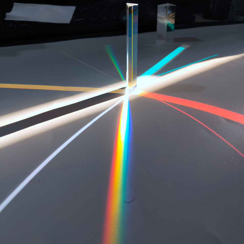 Rainbow prism Optical Glass Right Angle Reflecting Triangular Prism For Teaching Light Spectrum