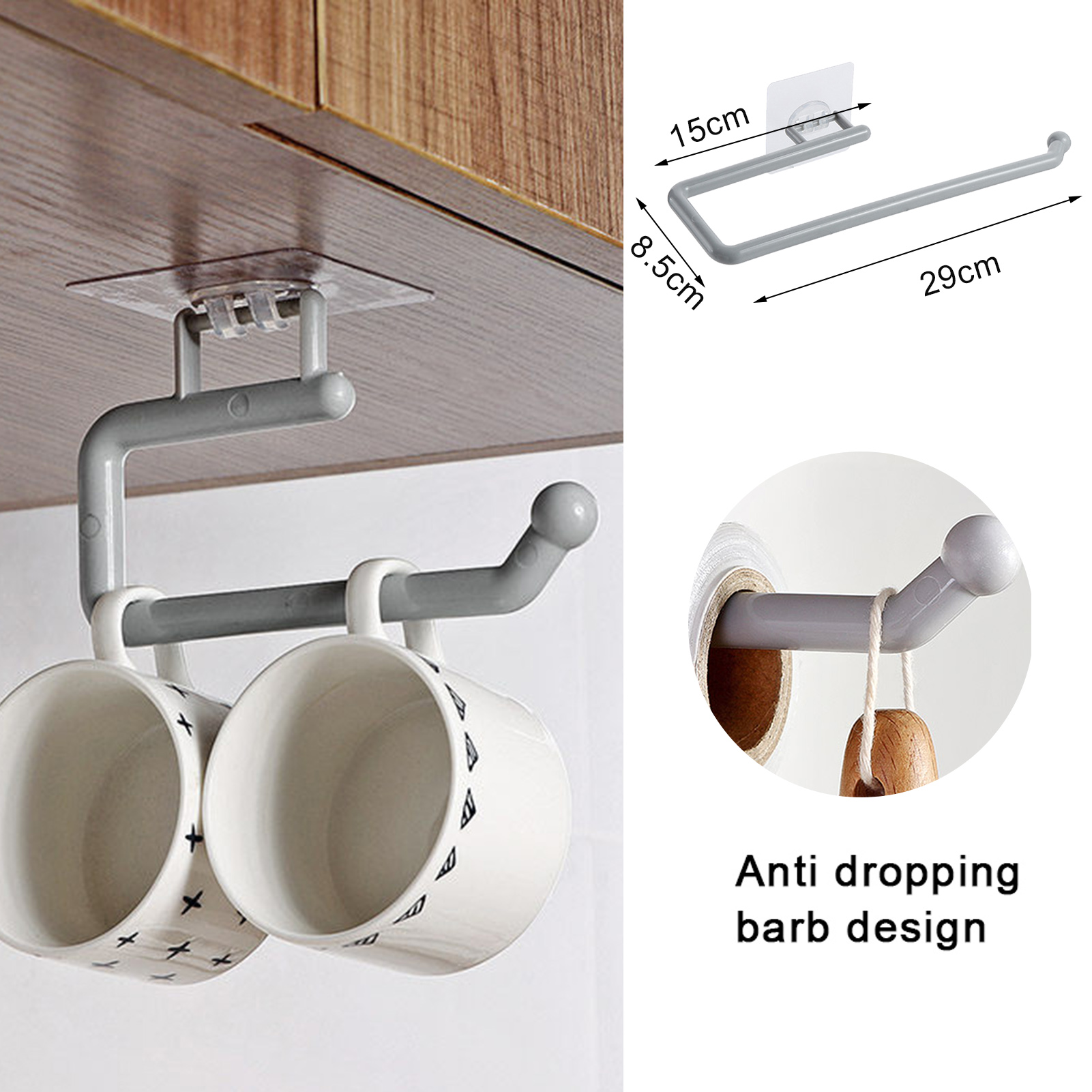 1pcs ABS Kitchen Paper Roll Holder Towel Hanger Rack Bar Cabinet Rag Hanging Holder Bathroom Organizer Shelf --M25