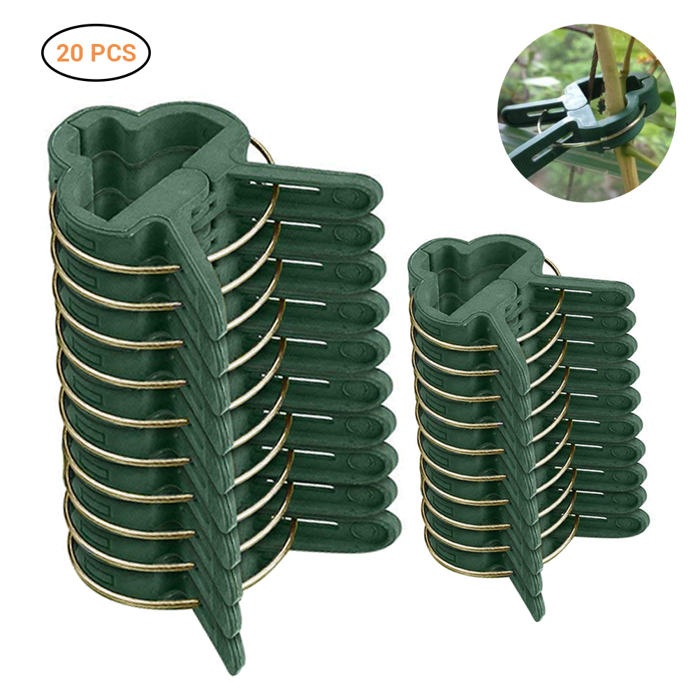 20Pcs Plant Flower Clips Reusable Tree Seedling Stem Support Garden Spring Clips Hold Plant Grafting Stakes Connector Clip