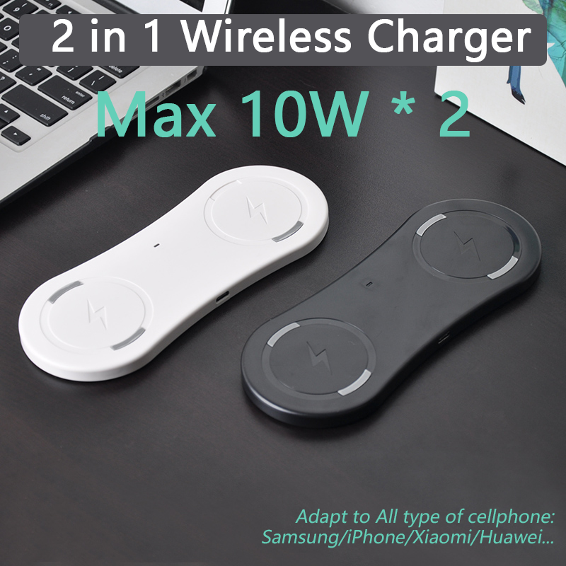 20W 2 in 1 Fast Wireless Charger for Xiaomi Samsung Cell Phone Dual Quick Wireless Charging Station for iPhone 12 11 X XS Max