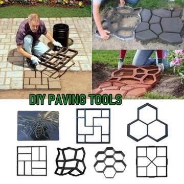 DIY 7 Style Concrete Mold Reusable Walk Maker Stepping Stone Paver Path Maker Walkway Pavement Paving Moulds Patio Yard Garden