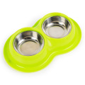 Stainless Steel PP Double Bowls Food Anti Ants Water Dog Bowl Cat Feeder Cat Pet Bowl