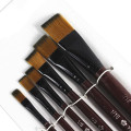 Pack of 6 Art Brown Nylon Paint Brushes for Acrylic Painting Brush Artist Brushes Water Coloring Brushes for Acrylic Oil Paint