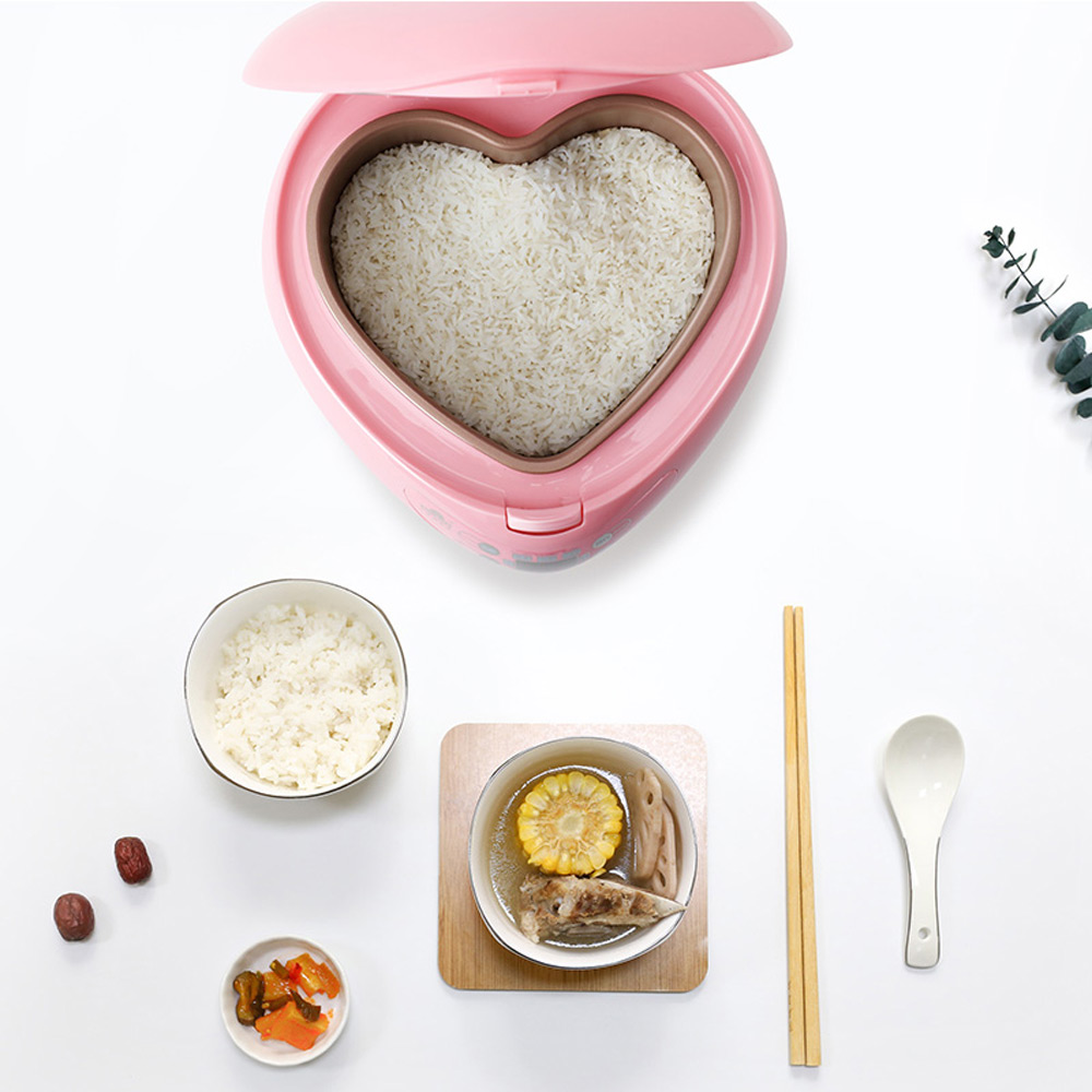 Peach heart-shaped rice cooker smart mini rice cooker household for 1-2-3-4 people