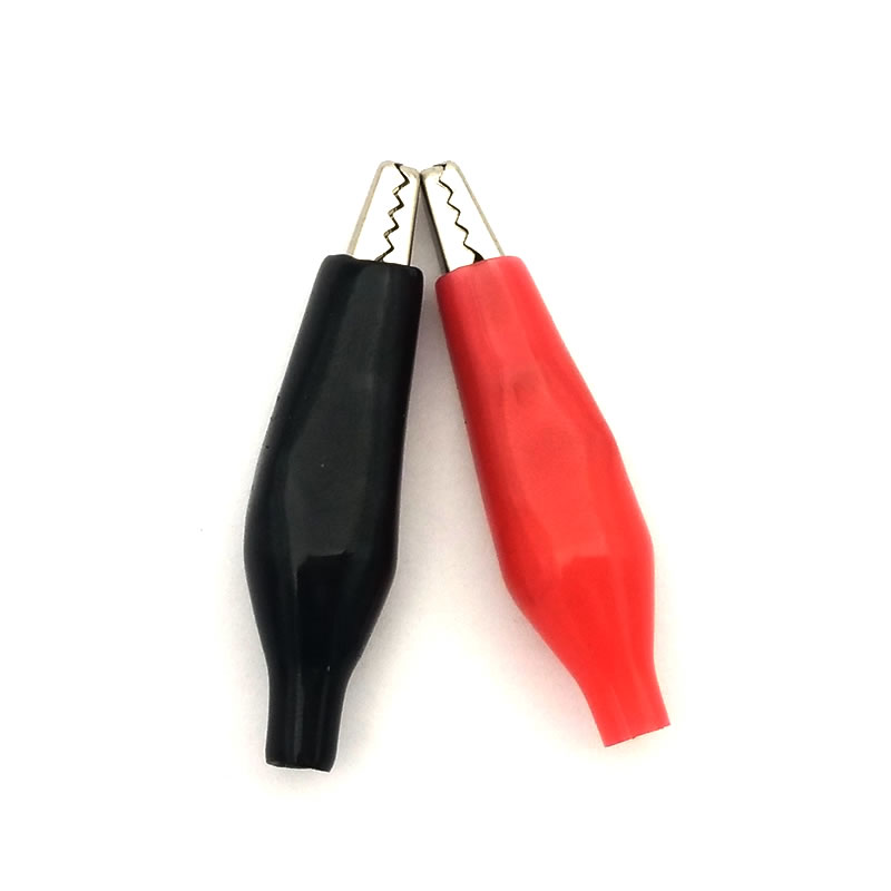 20PCS/Lot 28MM Crocodile Clips Electrical Clamp Alligator Clip Probe Metal For Testing Meter Black And Red With Plastic Boot