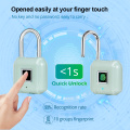 KERUI Smart Keyless Fingerprint Padlock Wireless Fingerprint Unlock USB Rechargeable Door Luggage Case lock