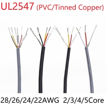 UL2547 Signal Shielded Cable 22 24 26 28 AWG PVC Insulated 2 3 4 5 Cores Amplifier Audio Copper Wire Headphone DIY Control Line