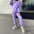 Two Piece Set Casual Fleece Tracksuit Women Winter 2021 Women's Sets Oversized Hooded Long Sleeve Hoodie Sport Pants Lady Suit