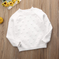 New 2020 Autumn Winter Infant Baby Girls Pink White Sweaters Kids Hairball Knitted Girls Sweaters Solid Color Pullovers 1-5Y