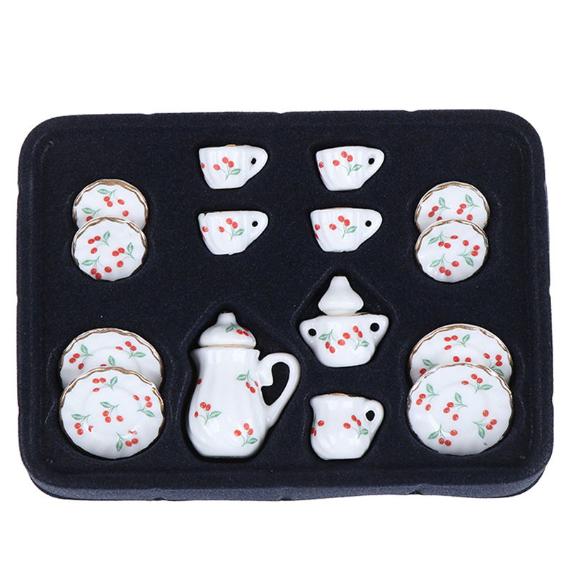 15/8/9/4/2Pcs 1:12 Dolls House Miniature Mugs Dish Cups Pot Set Direction Furniture Toys Coffee Tea Cups Dollhouse Accessory