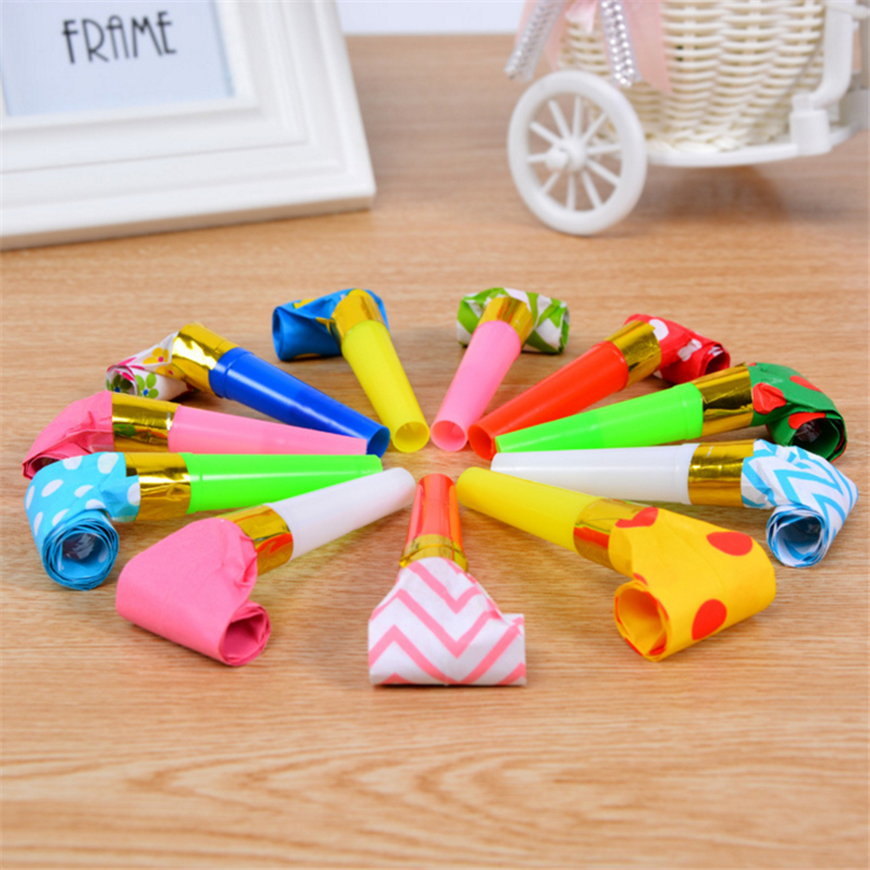 10PCS Small Multicolor Party Blowouts Whistles Kids Birthday Party Favors Decoration Supplies Noise maker Toys Good Bags Pinata