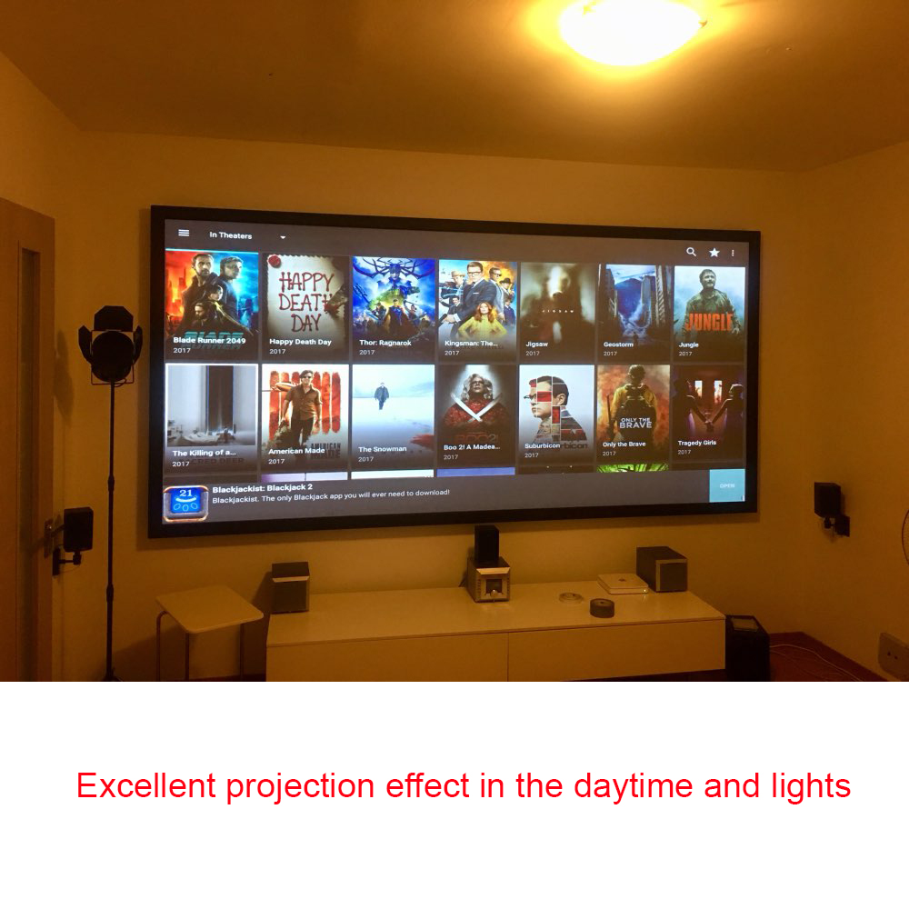 Salange Projector Screen 4:3, 60 72 84 100 inches home outdoor office portable Video Beamer 3D 4K 1080P projection screen