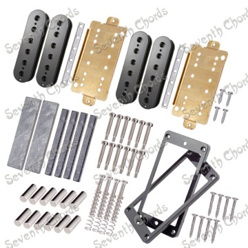 A Set N&B Double coil Pickup Humbucker Kits Producing Accessories /Bobbins/Brass Baseplate/Bar Magnet/Pole Slug & screws