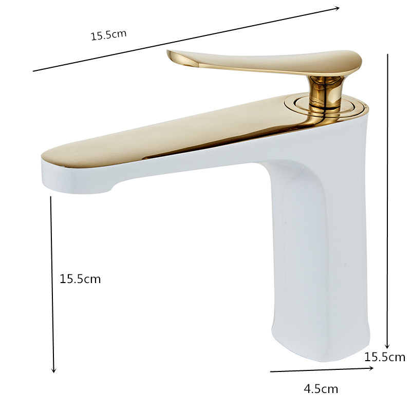 Bathroom Faucet Solid Brass Bathroom Basin Faucet Cold And Hot Water Mixer Sink Tap Single Handle Deck Mounted Black & Gold Tap