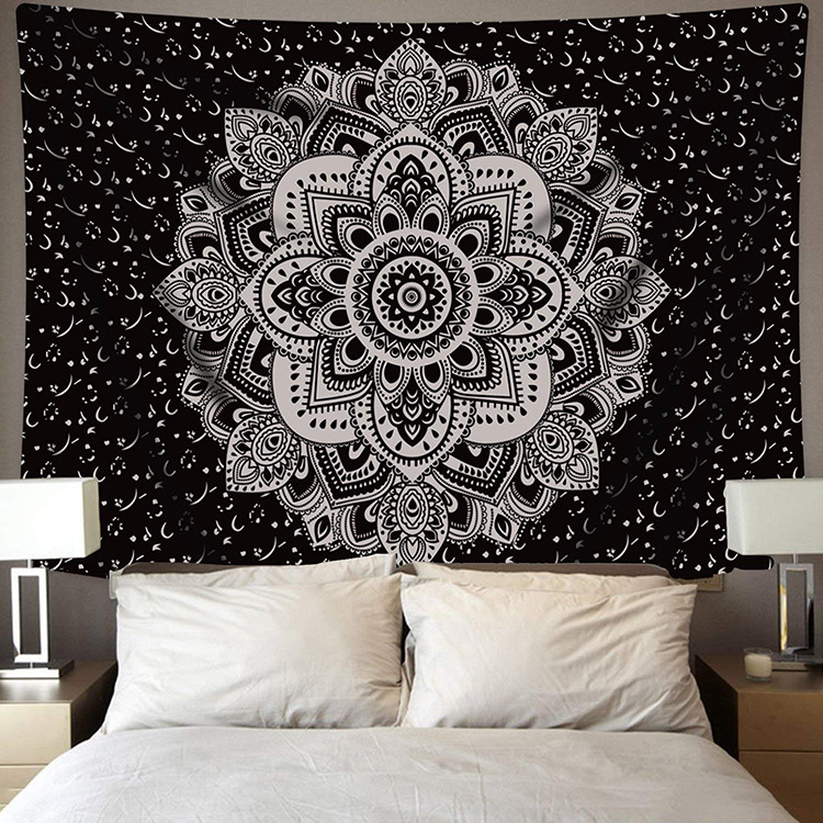 Home Decor Sun Mandala Witchcraft Psychedelic Tapestry Wall Hanging Fabric Living Room Background Wall Yoga Beach Towel Mat