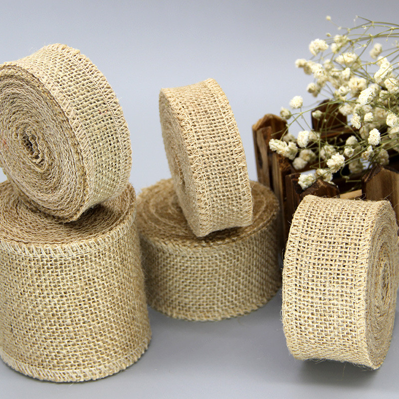 2020 new hot 5meters/roll jute rope linen ribbon DIY packaging gifts handmade Christmas wedding crafts lace linen roll Clothing