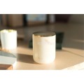 Marble Candle Jar With Gold Lid Home Candle Holders Decorative Candle Stand Wedding Party Luxury Candle Stand Cup