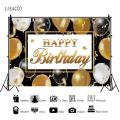 Laeacco Gold Glitter Happy Birthday Party Decor 30 40 50th Diamond Photo Backdrop Balloon Woman Photo Background Photo Studio