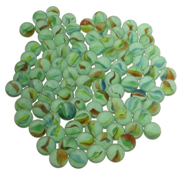 100 PCS 16mm Green Petal Glass Marbles Solitaire Toy, Vase & Fish Tank Fillers, Home Decoration