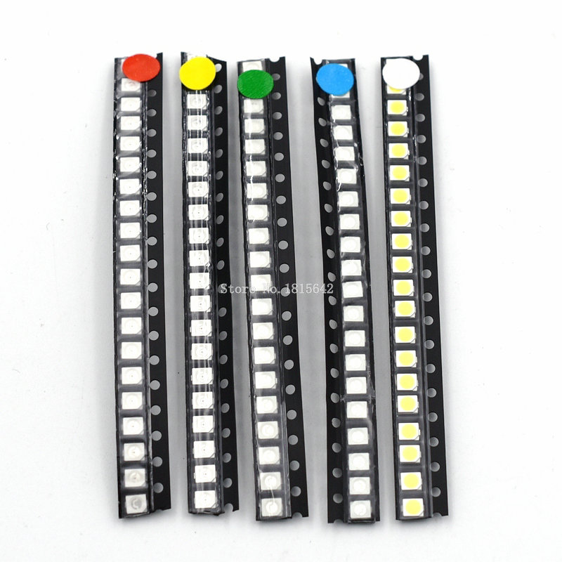 100PCS/LOT SMD LED Kit 1206 1210 5050 5730 0805 0603 3528 Red/Green/Blue/White/Yellow led diode set 5 Colors Each 20PCS