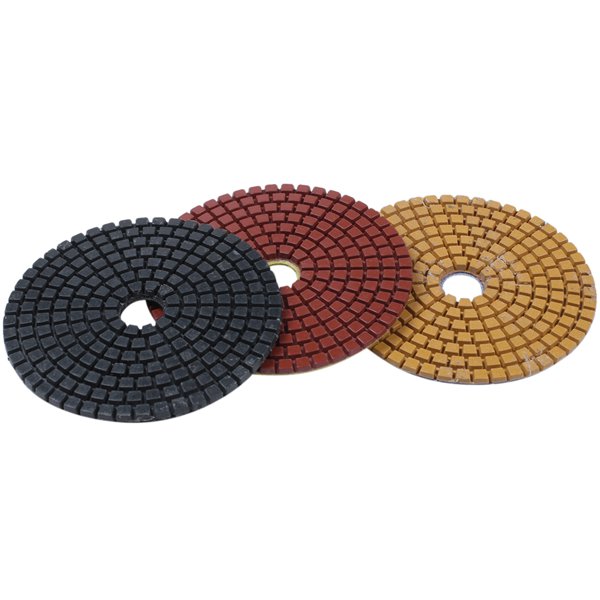 3 Pieces 100Mm Diamond Flexible Wet & Dry Polishing Pads 3 Step Floor Polish For Stone Marble Tile