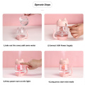 350ML Air Humidifier with Light Ultrasonic Adorable Cat Mini USB Humidificador Silent Color Light 3 In 1 Aroma Diffuser for Car