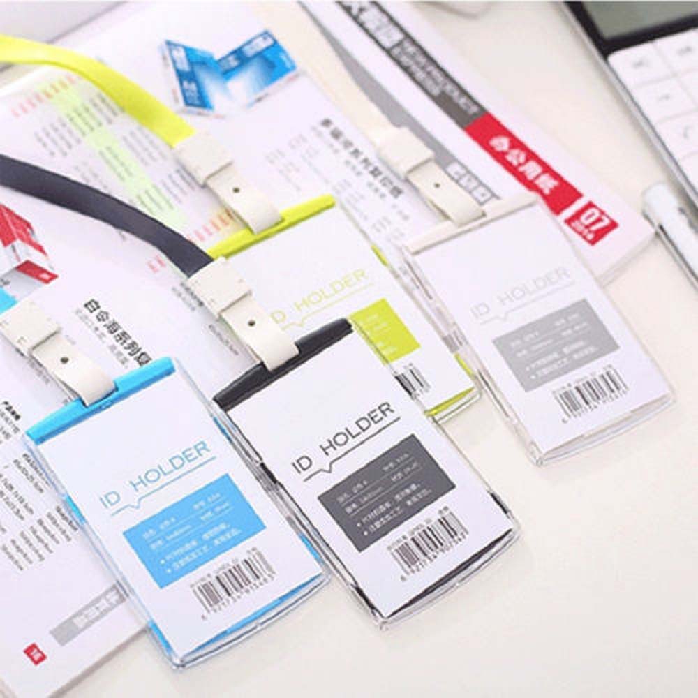 Credit ID Card Badge Tag Holder Hard Plastic Pocket Pass Case Neck Strap Lanyard Holders ID Badge Holders Accessories