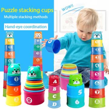 Children's Educational Fun Bear Building Blocks Stacking Cups Digital Fruit Water Bath Toy