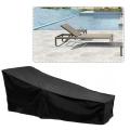 Outdoor Sun Lounge Chair Cover 210D Oxford Black Furniture Dust Cover Waterproof Portable Lounge Chair Protective Cover