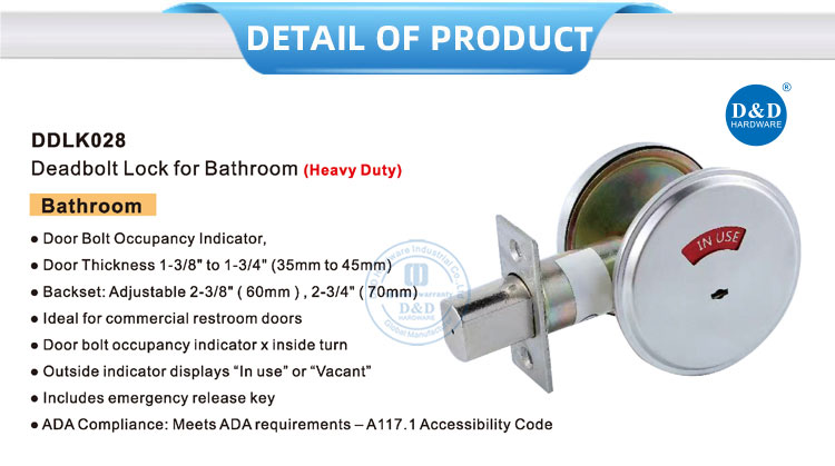 Toilet Knob Lock with Occupancy Indicator