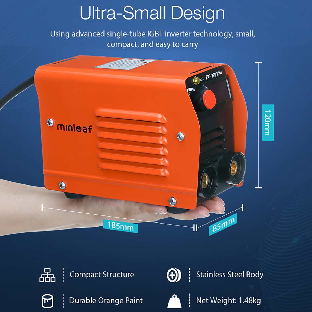 ZX7-200 200A 220V Mini Digital Display Portable Electric Welding Machine IGBT DC Inverter ARC MMA Stick Welder