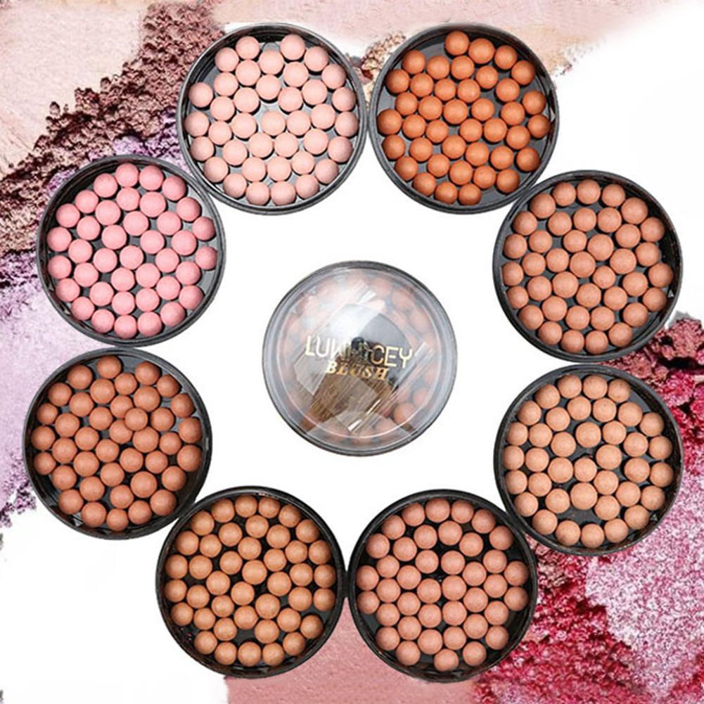 1pcs 3 In 1 Waterproof Long Lasting Blush Eyeshadow Balls Contour Colors Blusher Makeup Ball 8 Palette Blush Matte Powder F V1U0