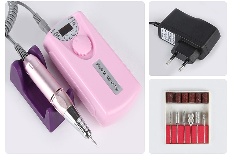 30000 Rpm Electric Rechargeable Nail Drill Manicure With Polishing Head Pedicure Nail File Tool Pro ABS Plastic Nail Drill Tool