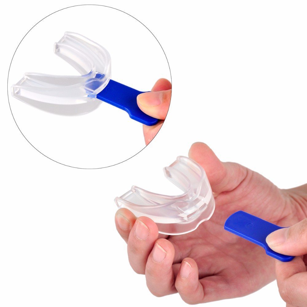 Anti Snoring Bruxismo Mouth Guard Stopper Mouthpiece Silicone Sleep Aid Healthy Noise Reduction Blue Device Suitable For Adults