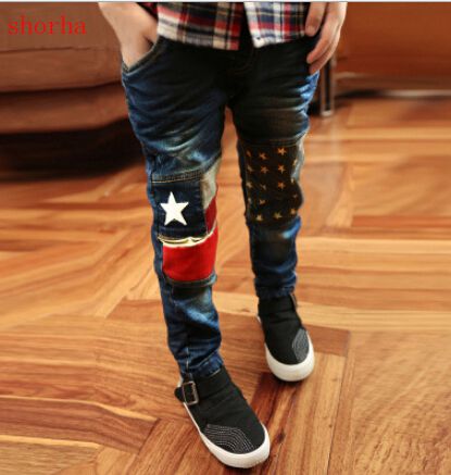 Kids Denim Pants For boys Jeans 2018 Spring Autumn Trousers Fall Children Jeans Pants Sequined Stars