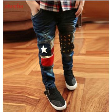 Kids Denim Pants For boys Jeans 2018 Spring Autumn Trousers Fall Children Jeans Pants Sequined Stars