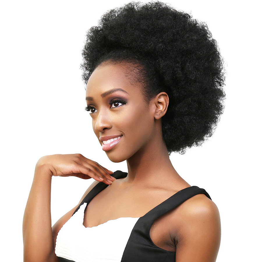 hairpiece hair afro puff bun synthetic large size curly chignon for black women with drawstring and clips in wig size