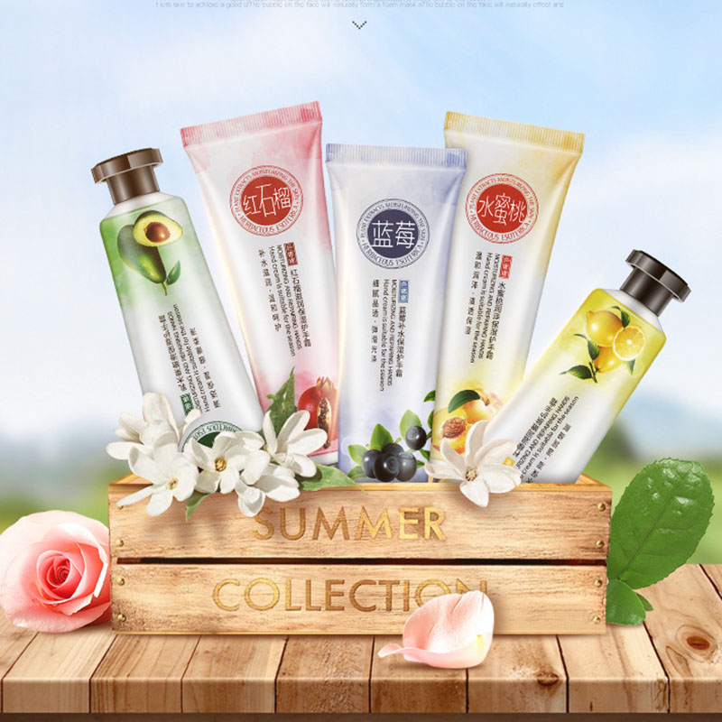 5pcs/Set Plant Fruit Moisturizing Hand Cream Moisturizing and Anti-drying shea Fruit Hand Cream