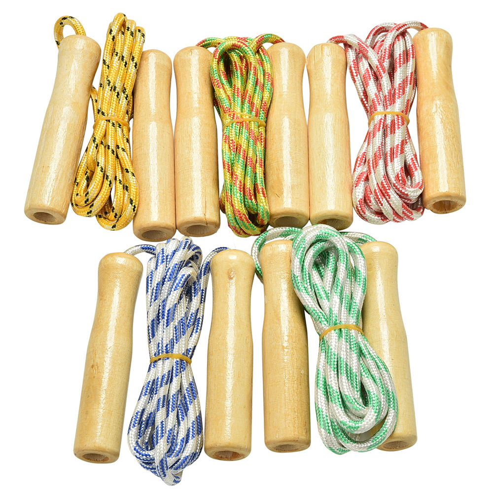 Wholesale Random Color Kids Child Skipping Rope Wooden Handle Jump Play Sport Exercise Workout Toy