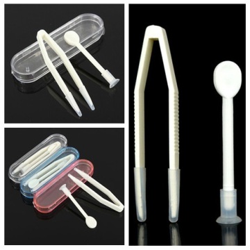 New 7cm Contact Lens Case With Tweezers Inserter Remover For Health Care Soft Tip Tweezer Stick Tool Feminine Hygiene Product