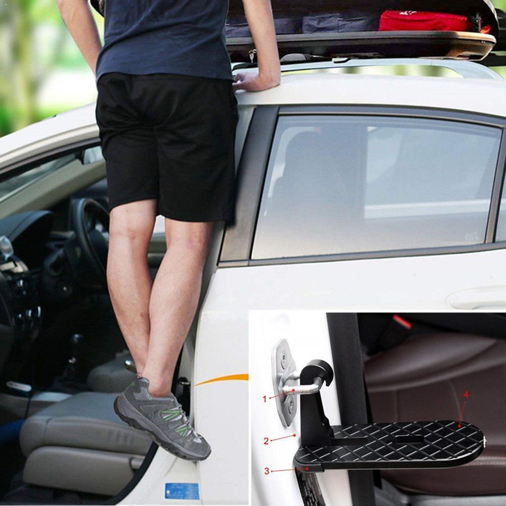 1 Pcs Universal Foldable Doorstep Car Foot Pedal Rooftop Ladder Luggage Holder