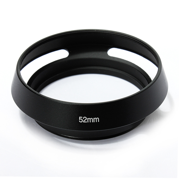 52mm Black Vented Curved Metal camera lens Hood for Leica M for Pentax for S&ny for Olympus For canon nikon